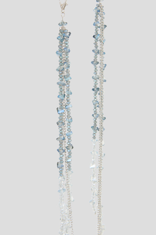 Elegant Blue Headband with Removable Chains