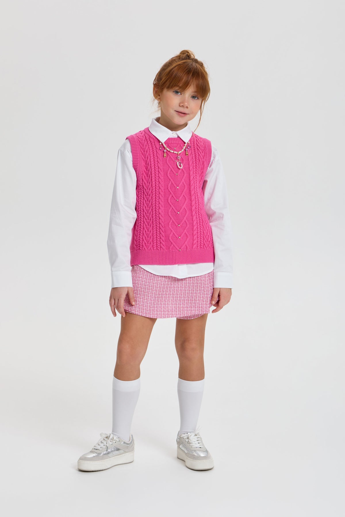 Smart Knitted Vest with Crystals for girls