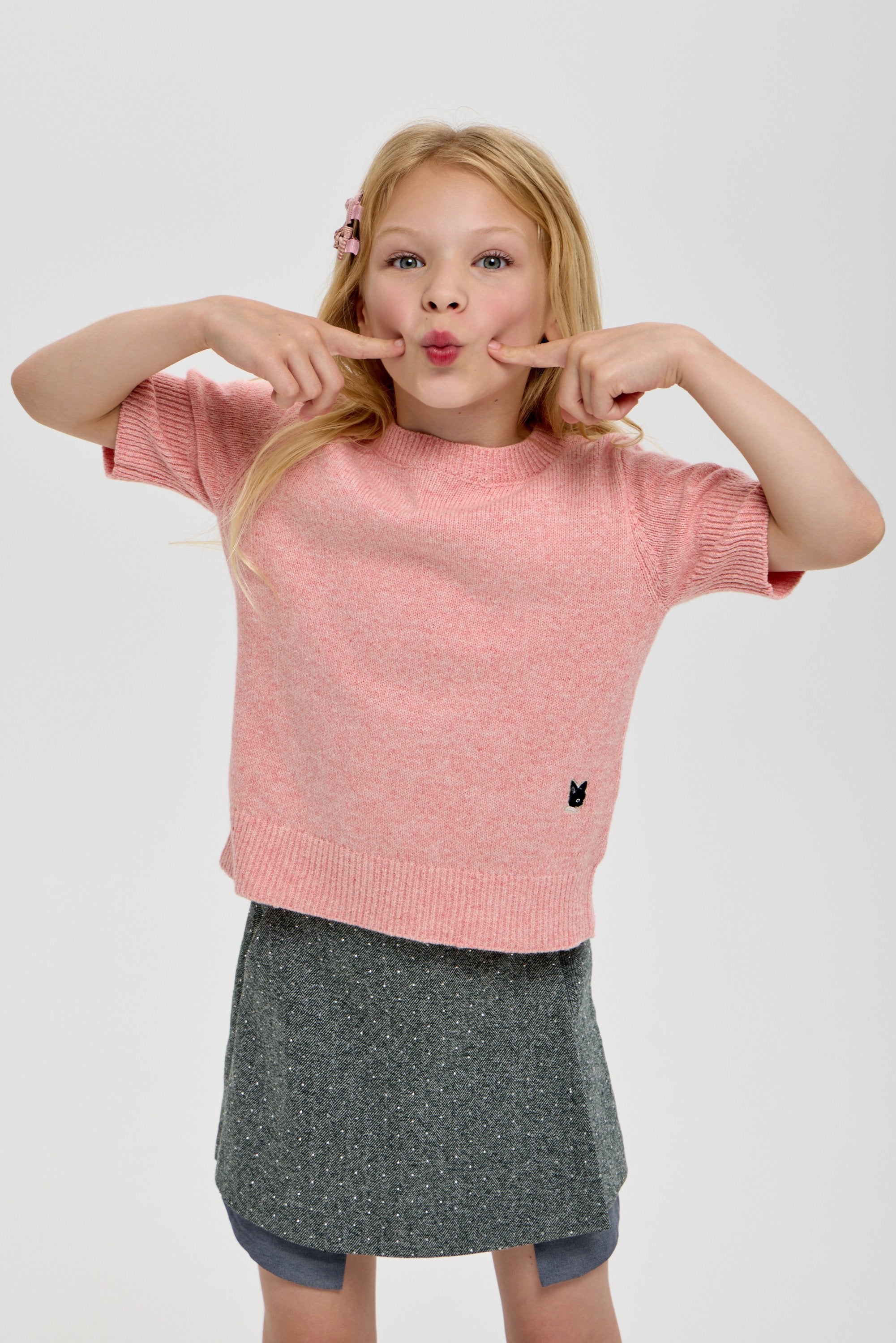 Knitted Sweatshirt, peach