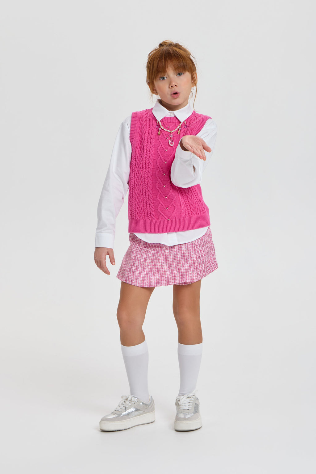 Smart Knitted Vest with Crystals for girls