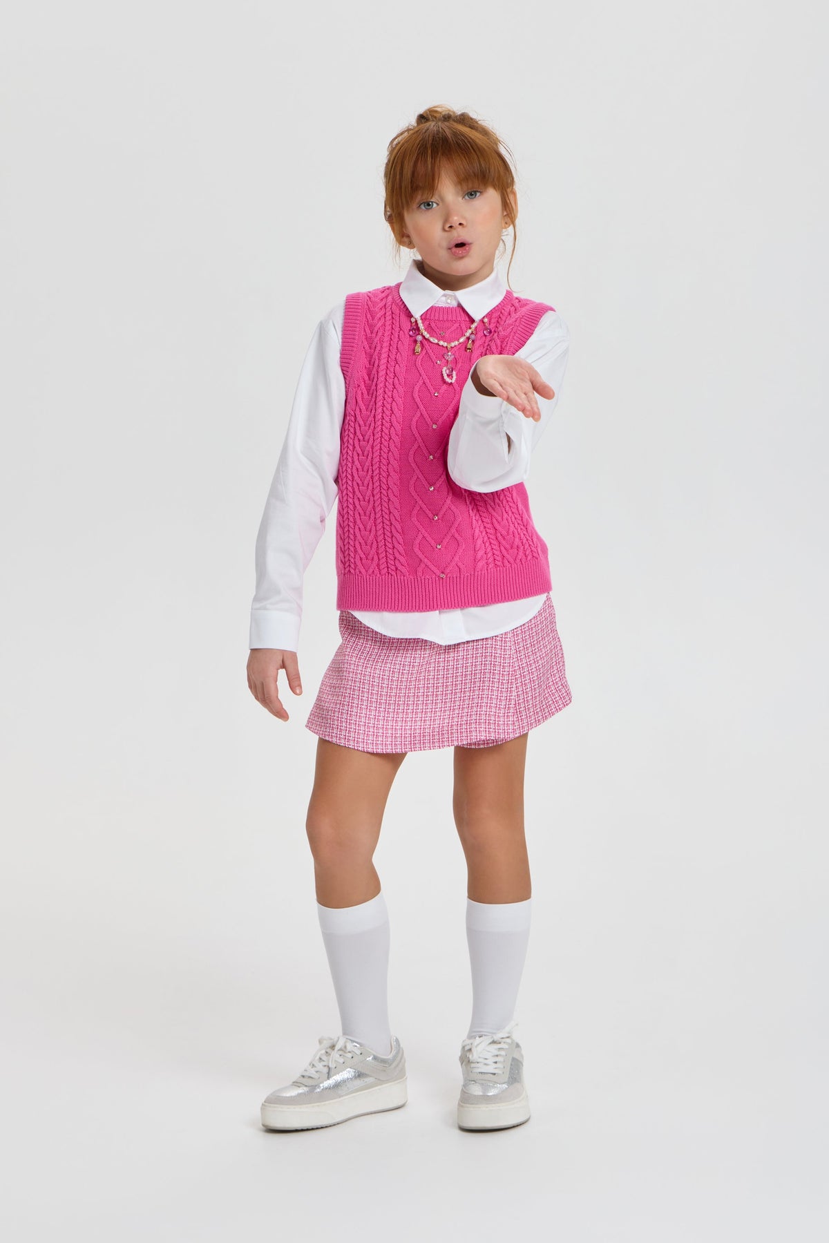 Smart Knitted Vest with Crystals for girls
