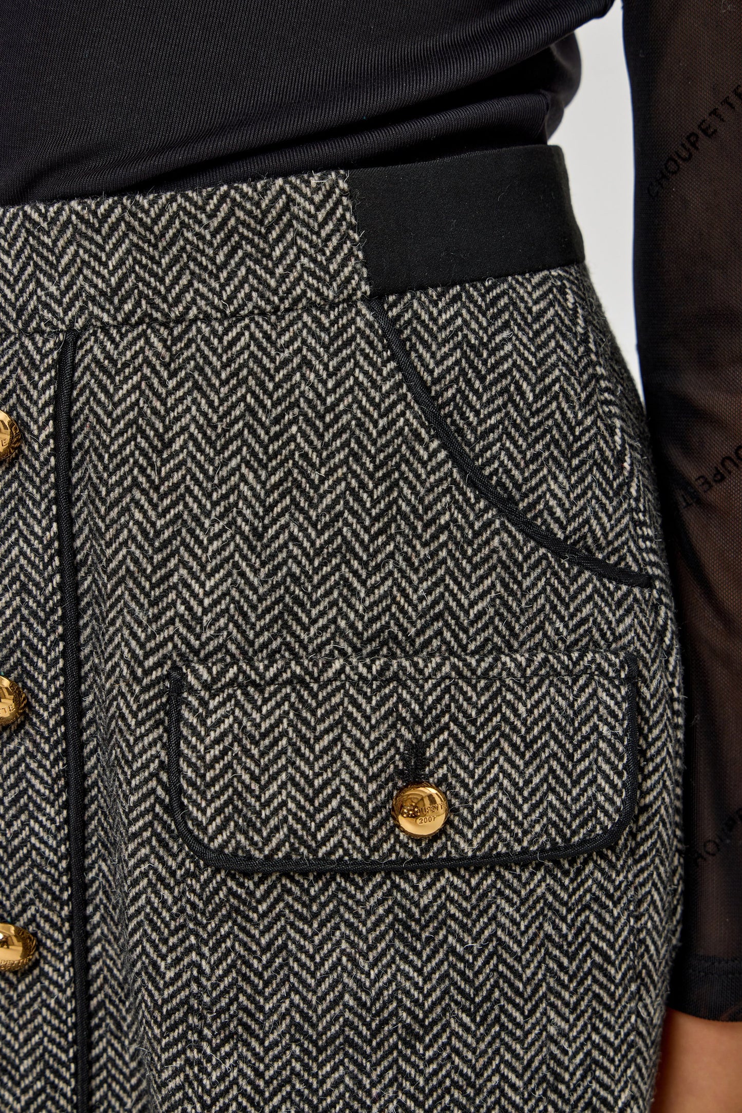 Elegant Skirt with Golden Buttons