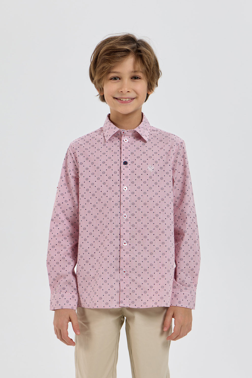 Elegant Coral Shirt with Print