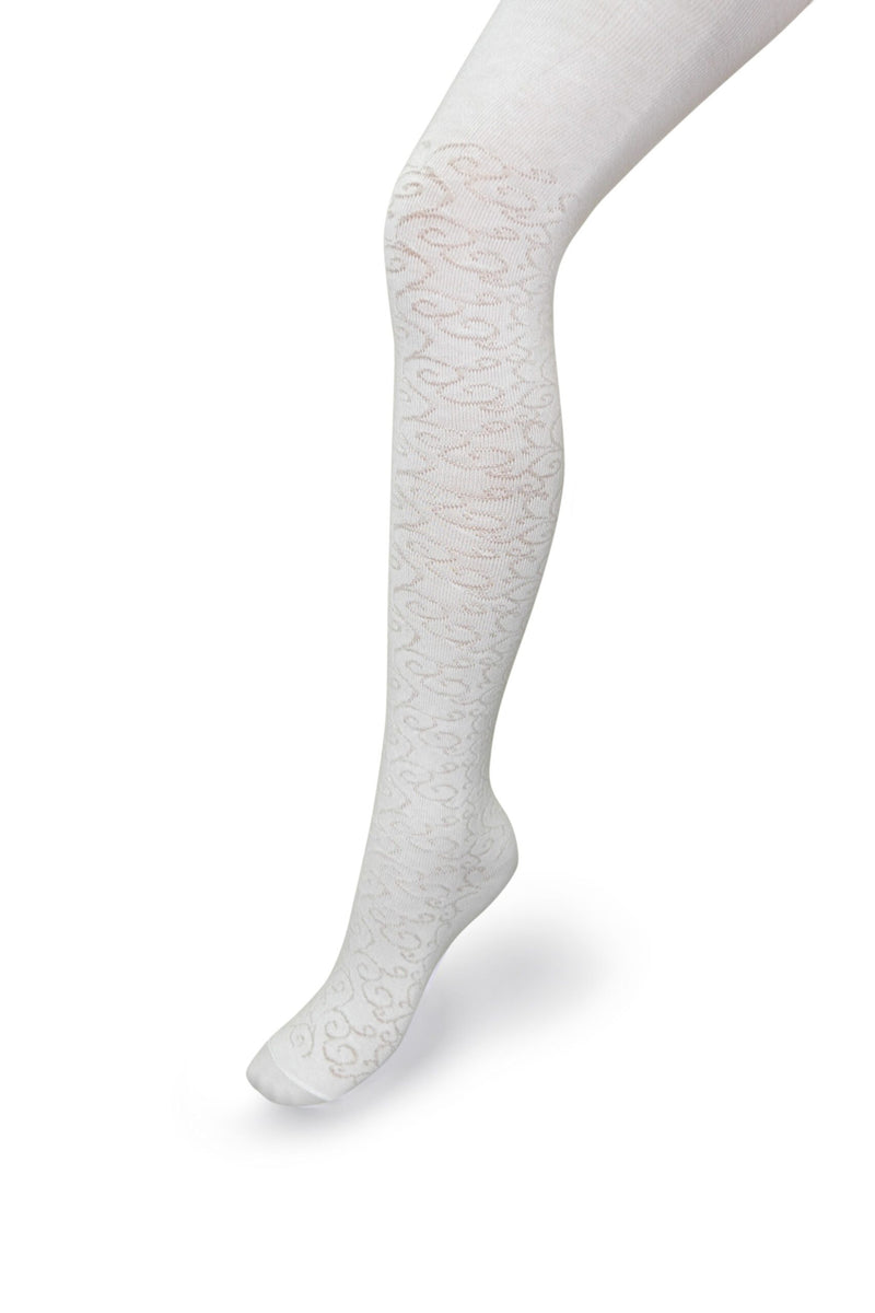 Ecru Tights with Design