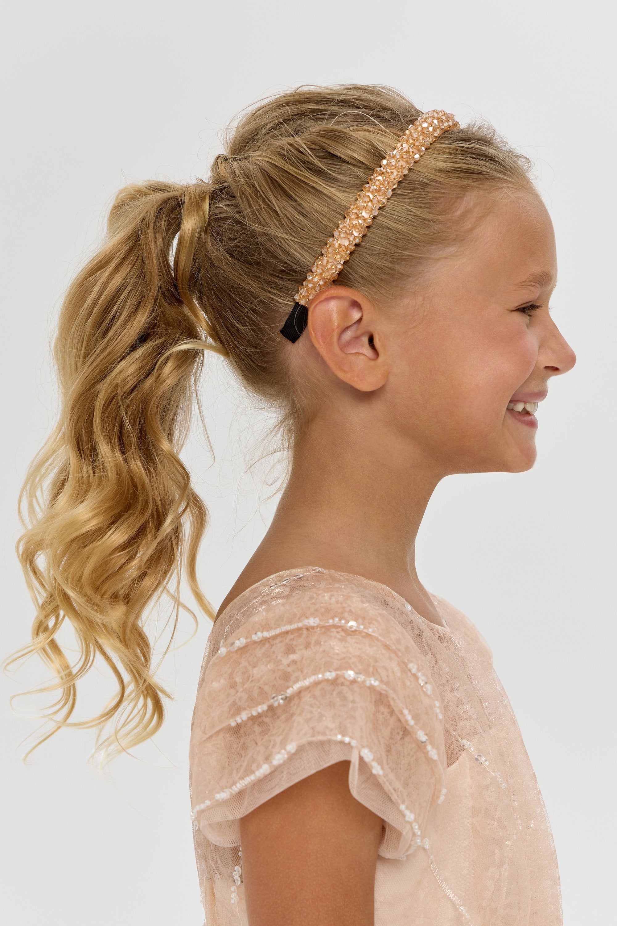 Pink Gold Rhinestones Headband