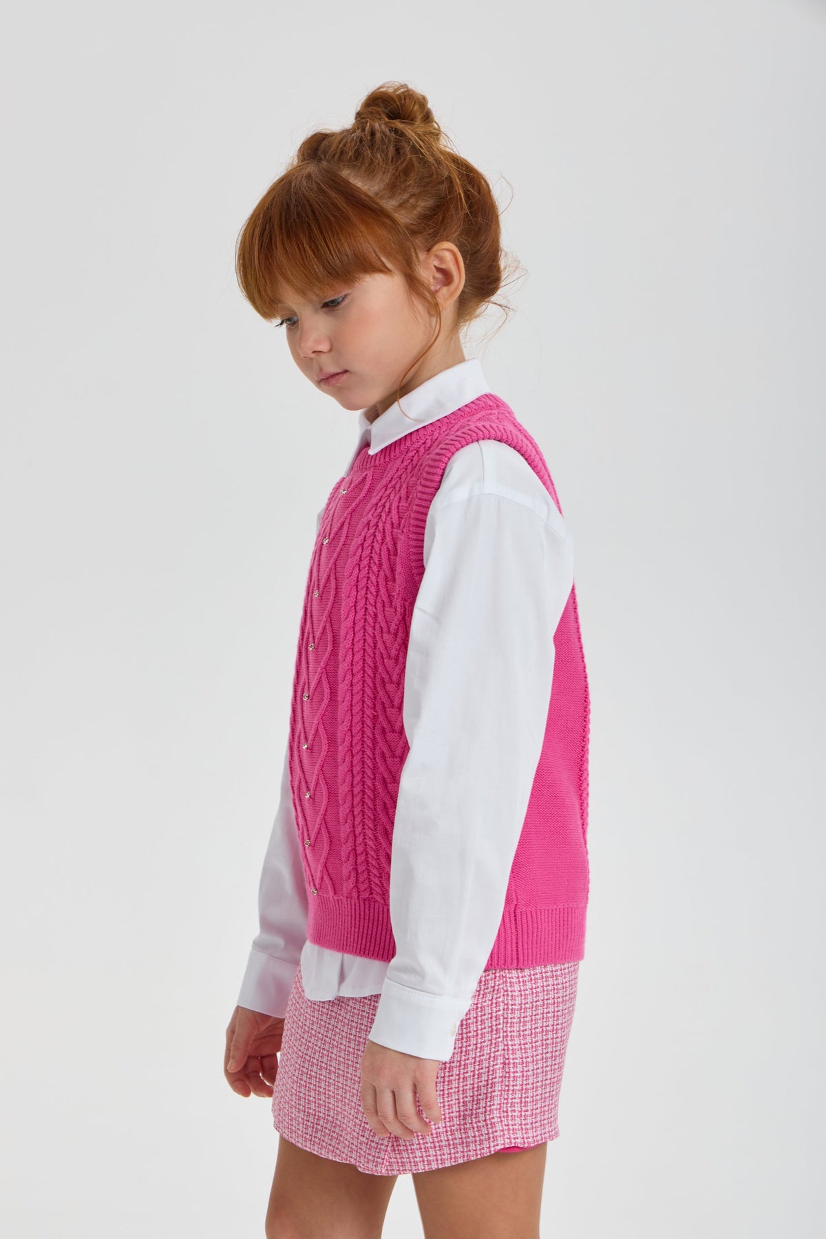 Smart Knitted Vest with Crystals for girls
