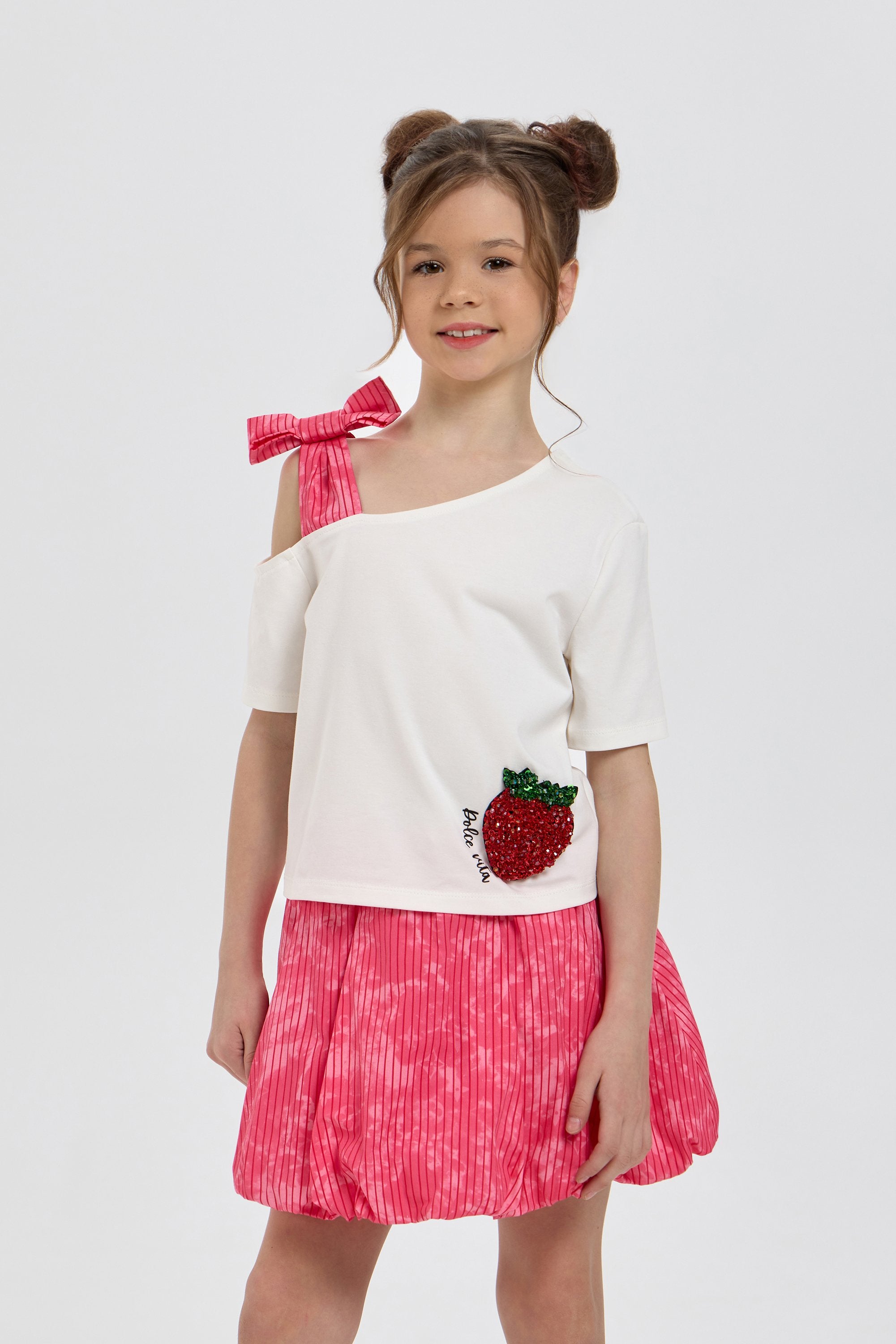 Beautiful Strawberry Set (Decorated Top and Balloon Skirt)