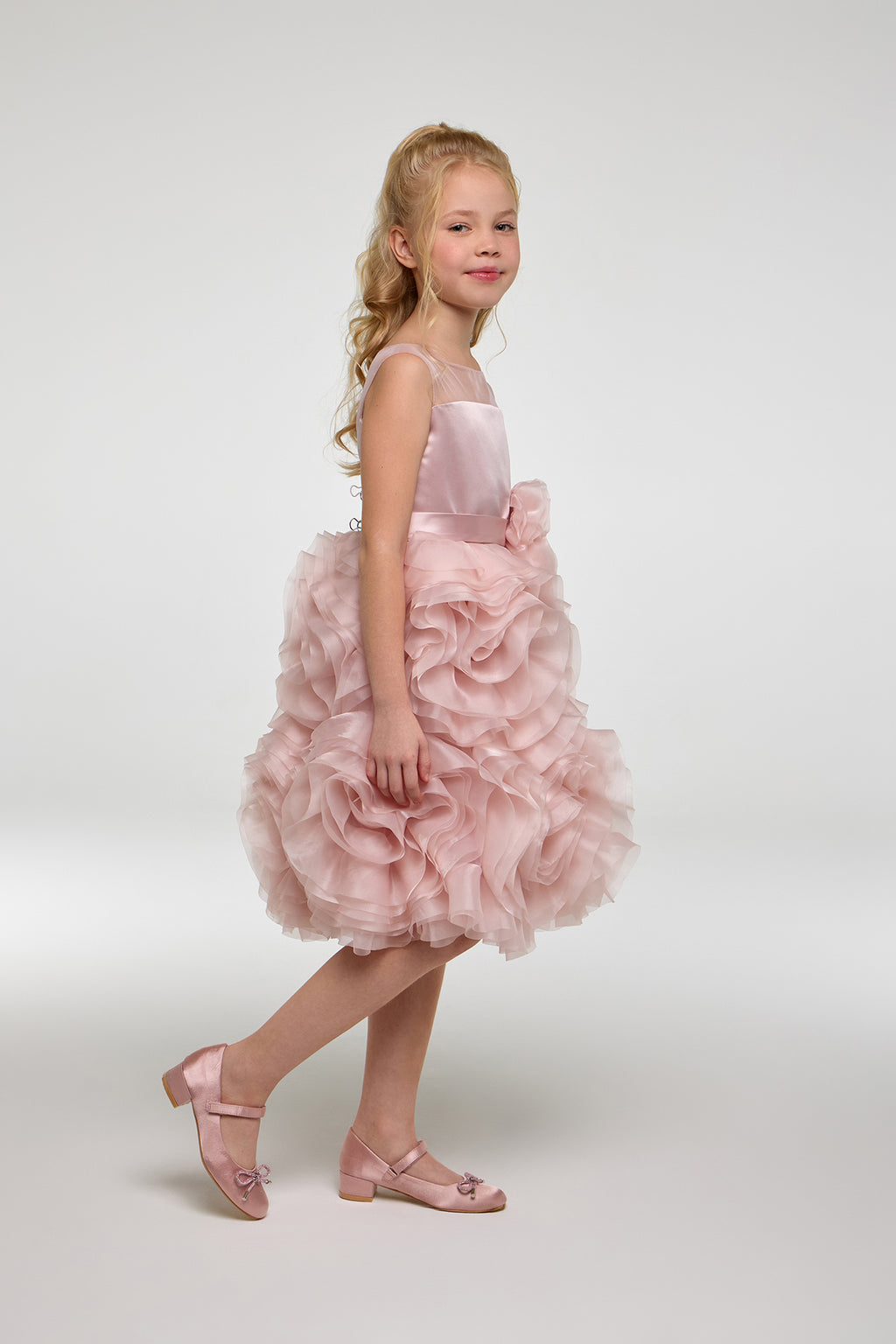 Elegant 3D Roses Decorated Dress