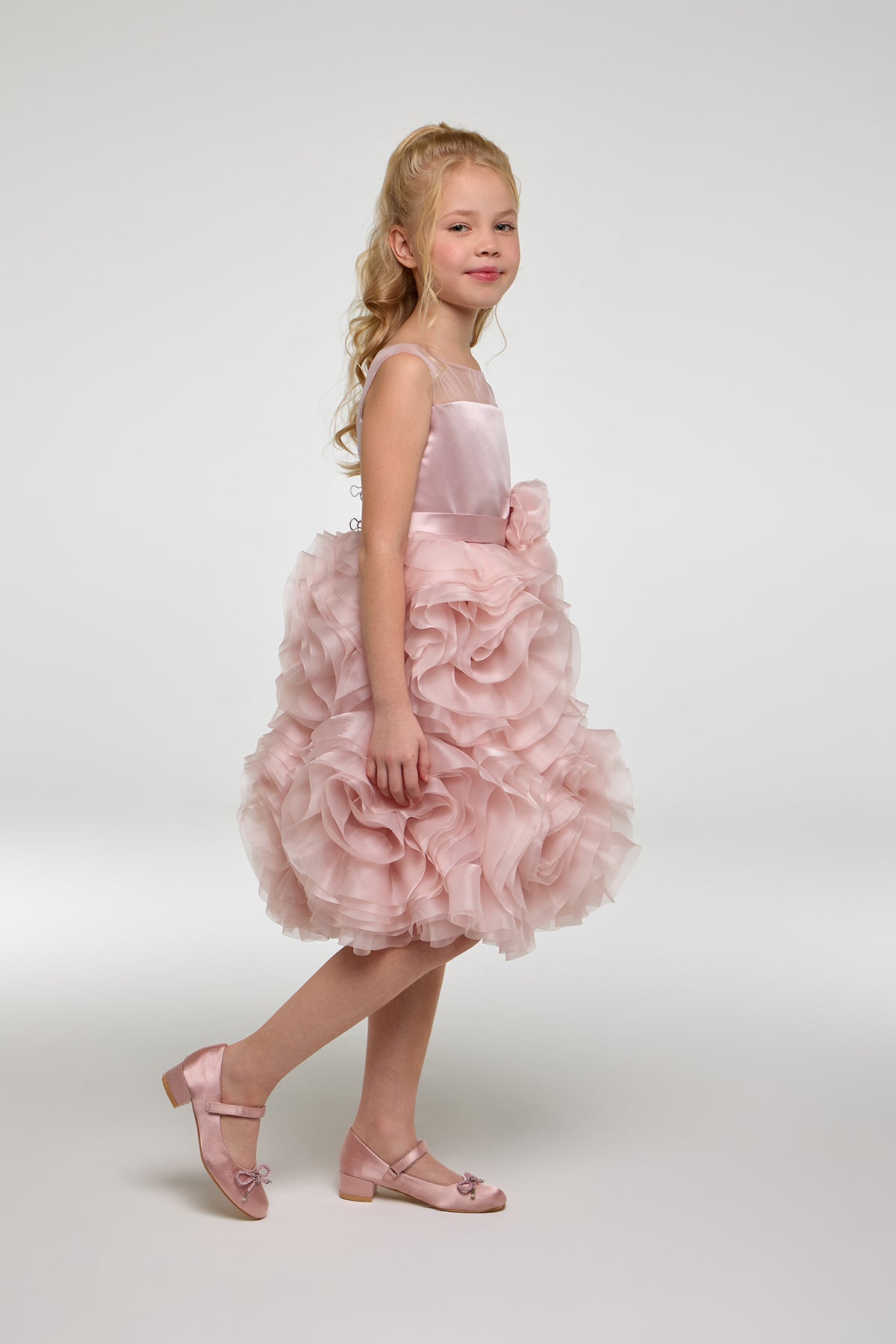 Elegant 3D Roses Decorated Dress