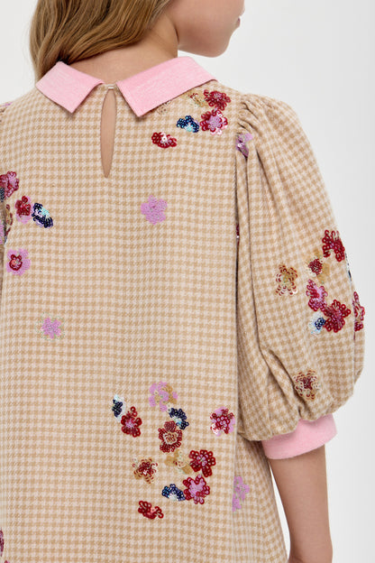 Elegant Flowers Embroidered Dress