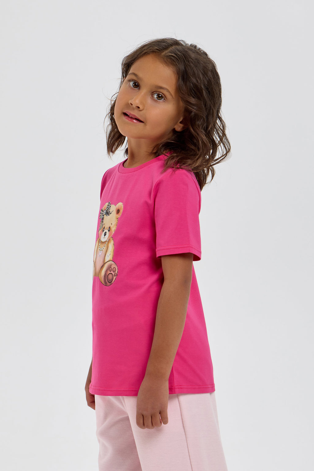 Bear Printed T-Shirt with Crystals