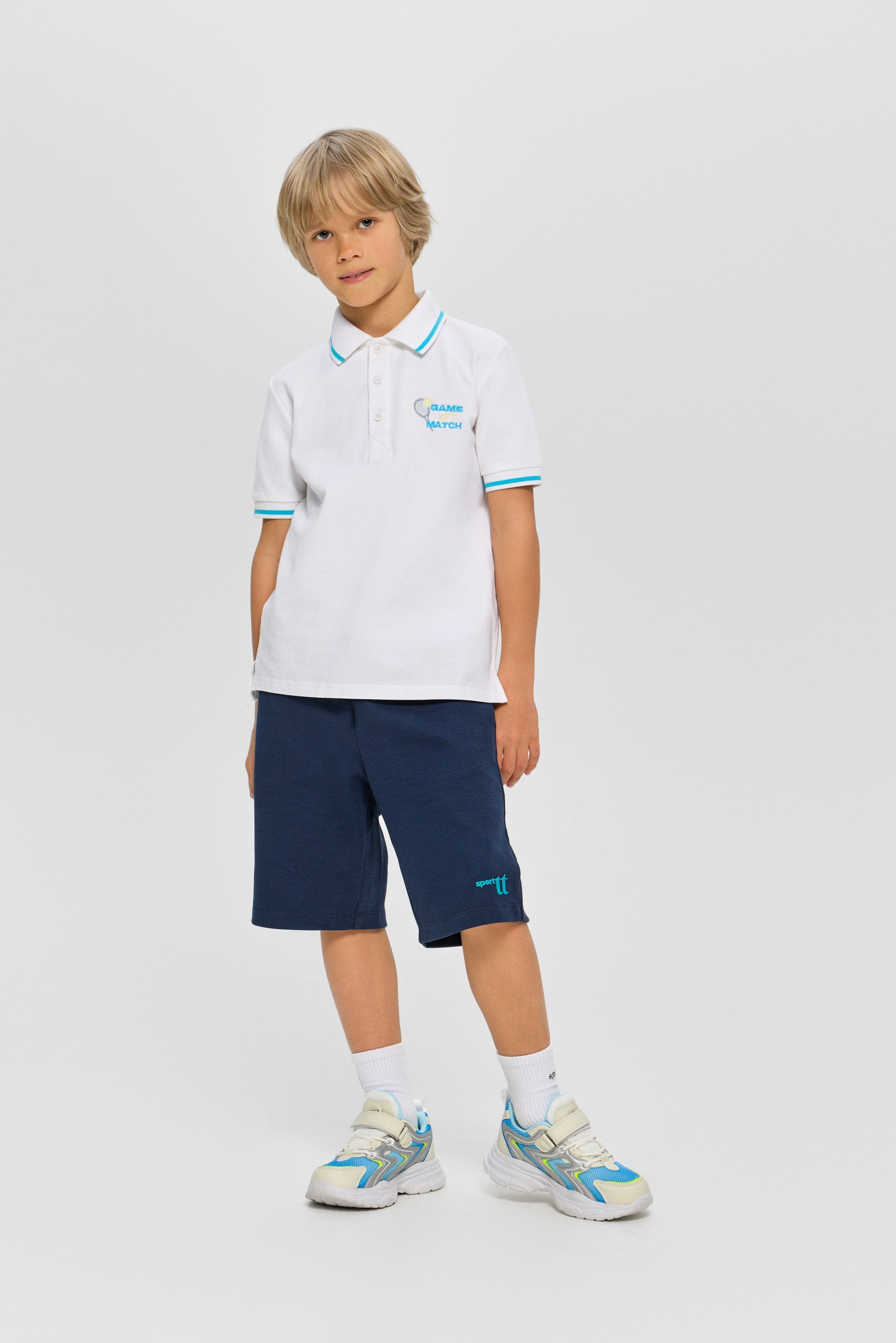 Textured Sports Shorts, Blue