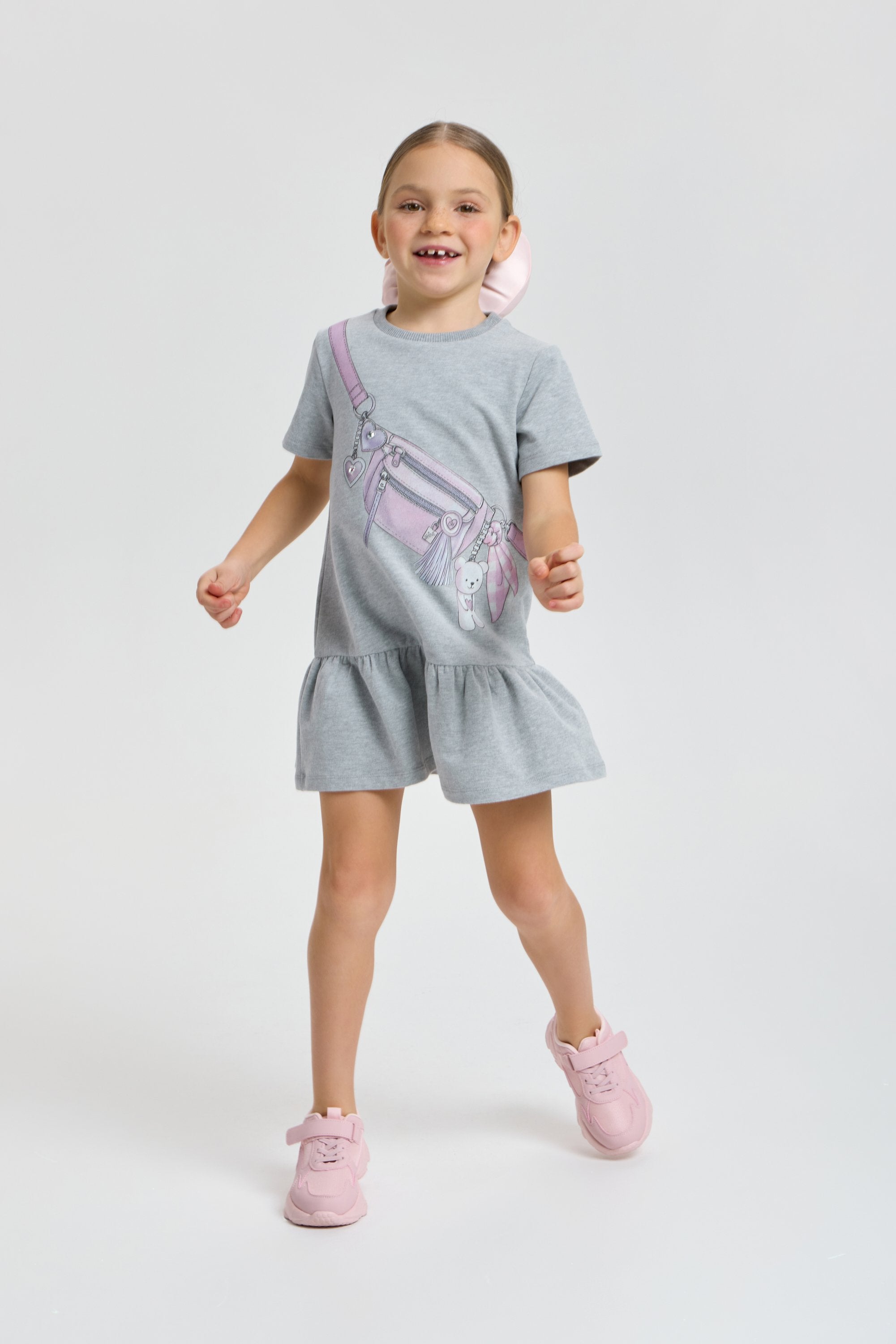 Stylish Dress with Purse Print