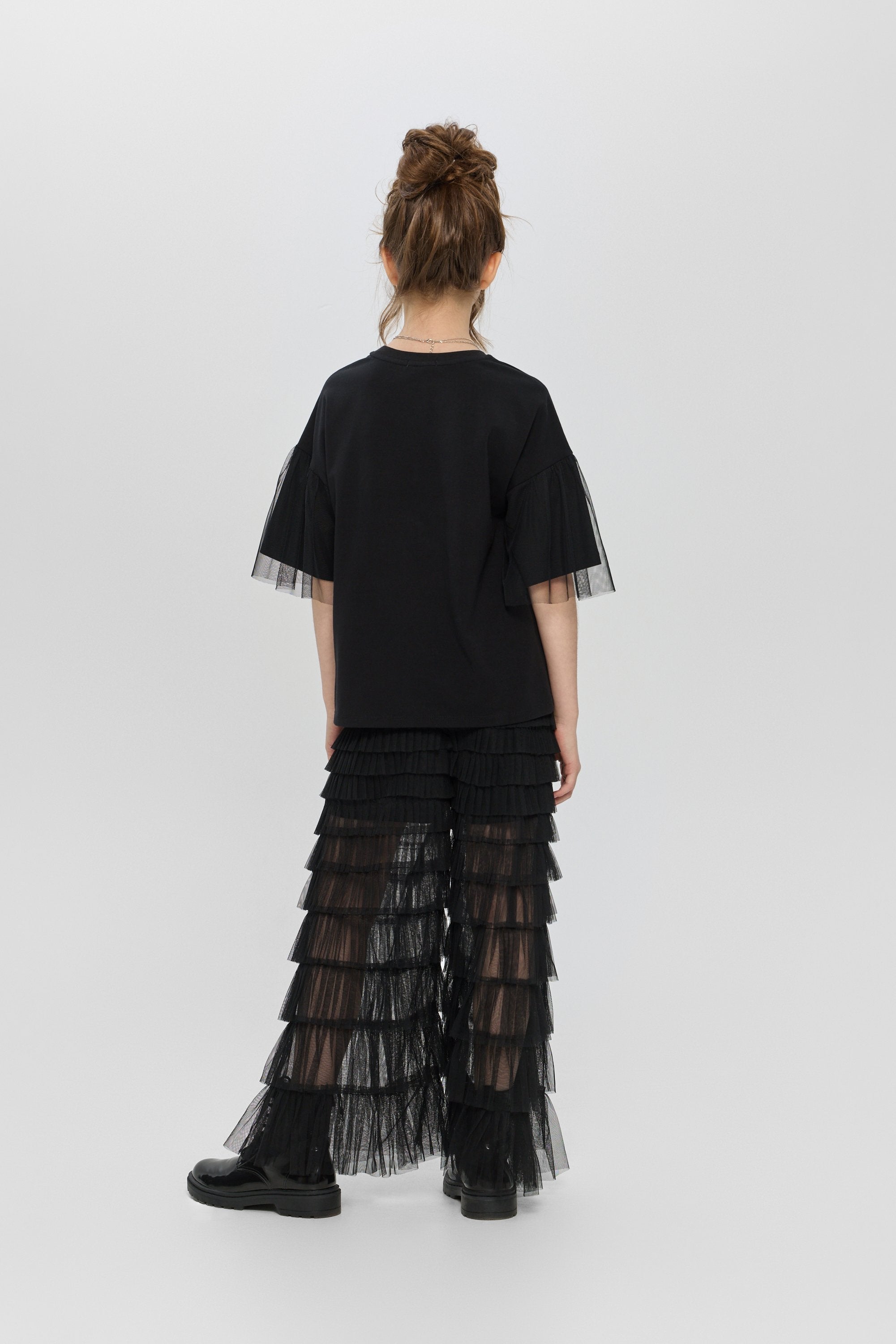 Fancy Sleeves Chain Decorated T-Shirt