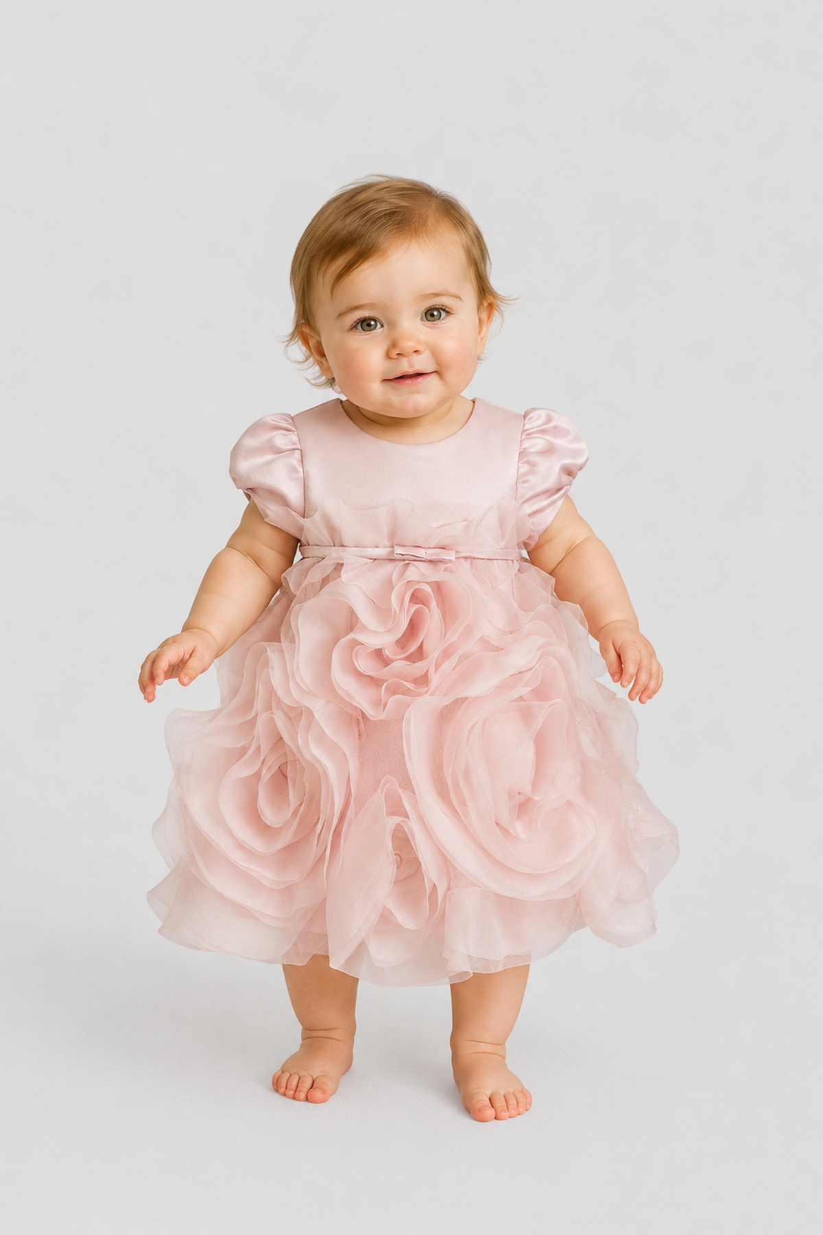 3D Flower Rose Dress for baby girl
