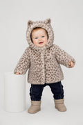 Beautiful Leopard Faux Fur Jacket for baby girl