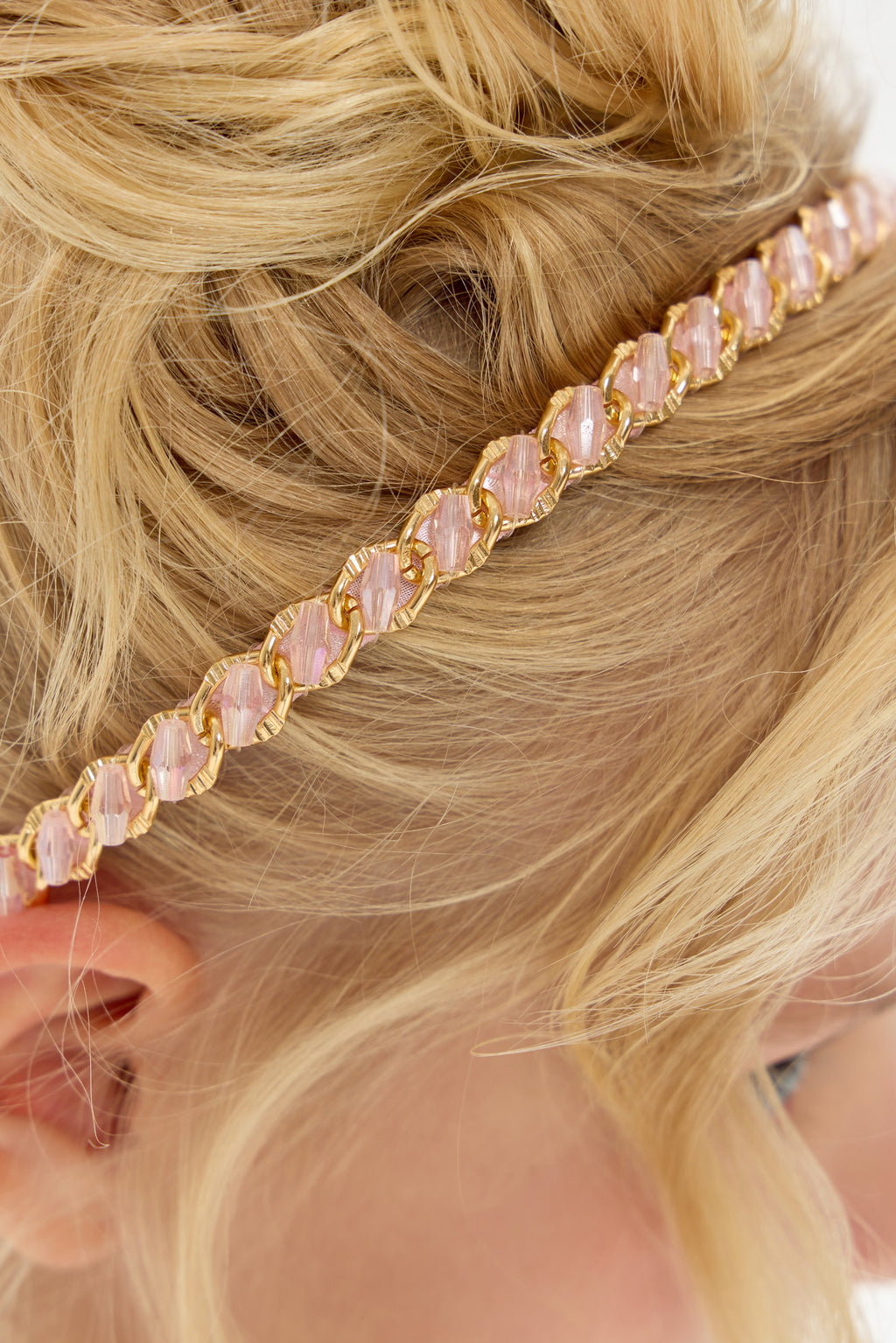 Pink and Gold Chain Designed Headband
