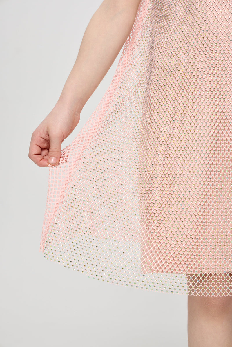 Elegant Rhinestone Fishnet Dress