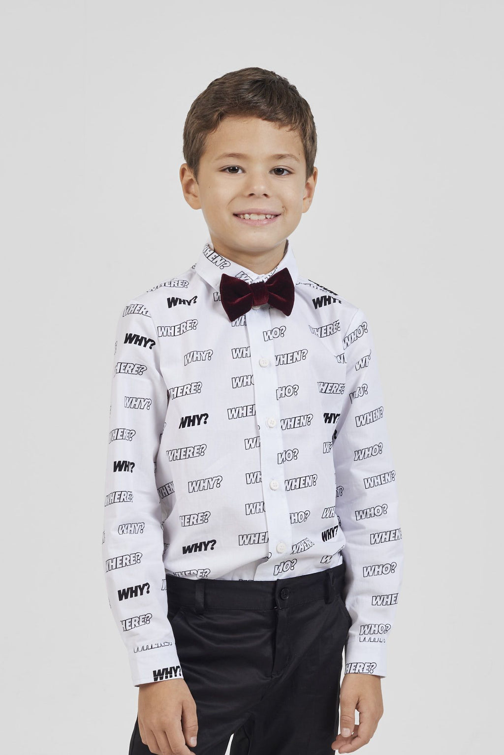 Printed Smart Shirt, white