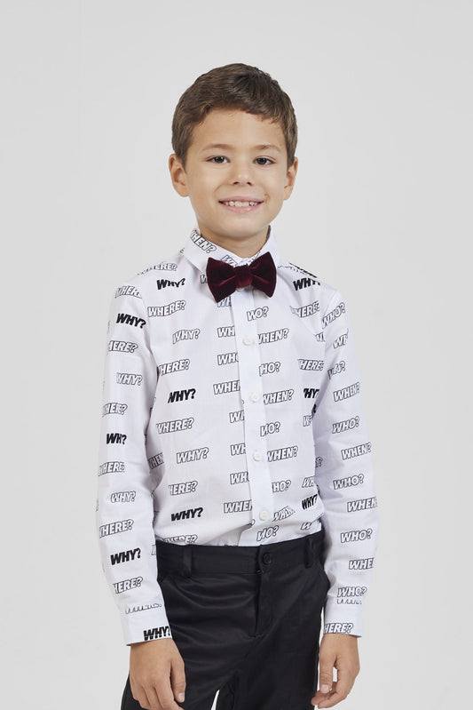 Printed Smart Shirt, white