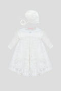 Lace Decorated Skirt Smart Set (Overall-Dress, Bonnet)