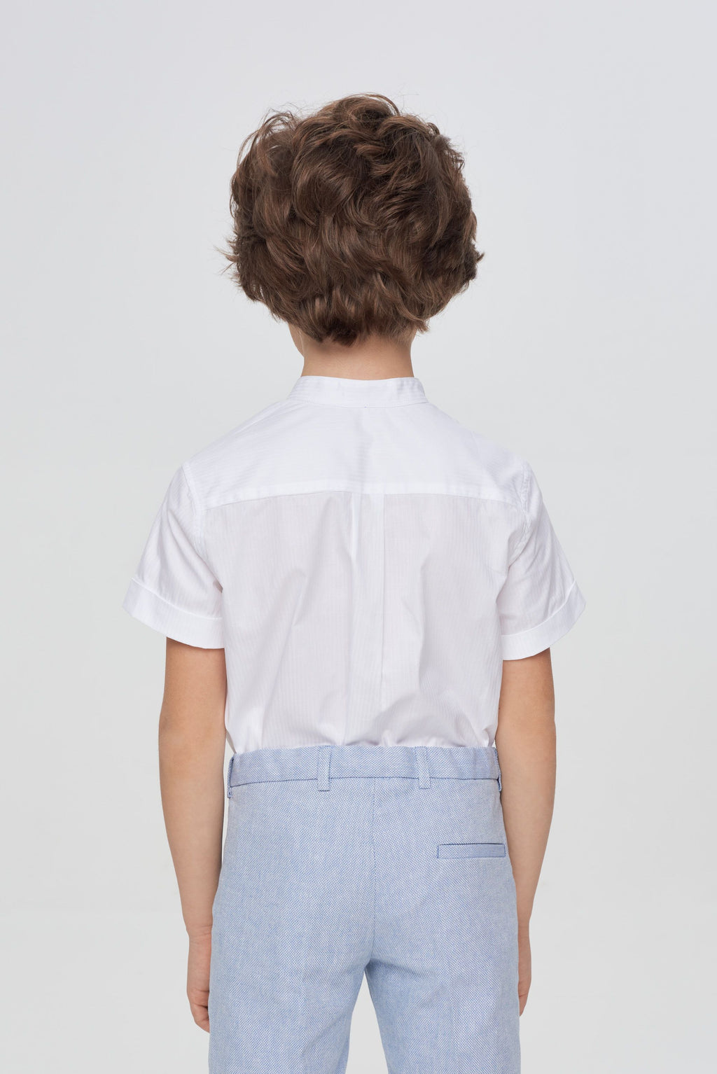 Stand collar smart white shirt