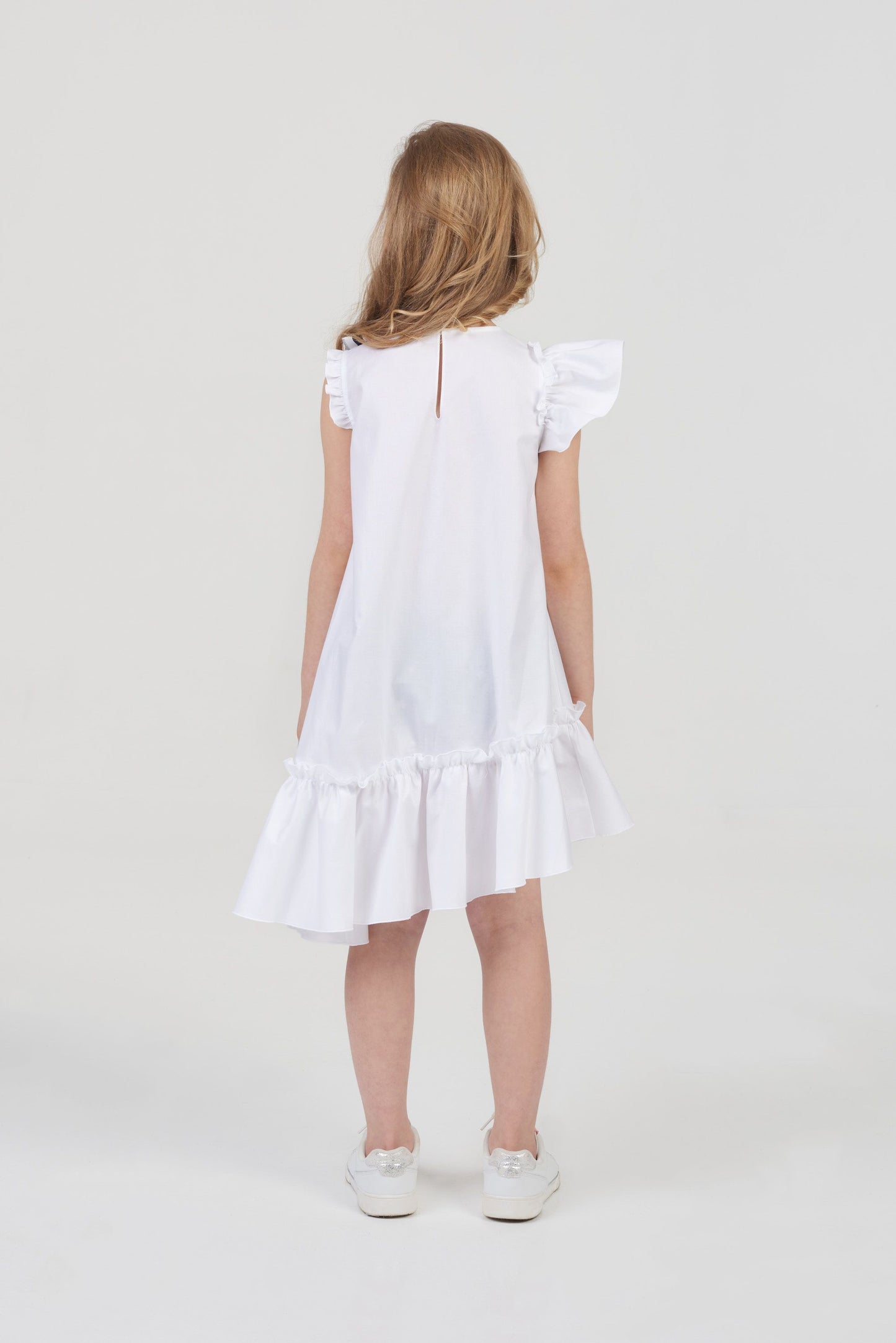 Ecru Asymmetrical Free Silhoutte Cotton Dress