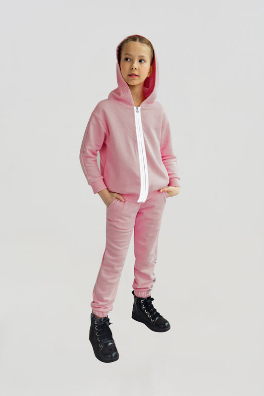 Pink relaxed fit tracksuit (sweatjacket and pants)