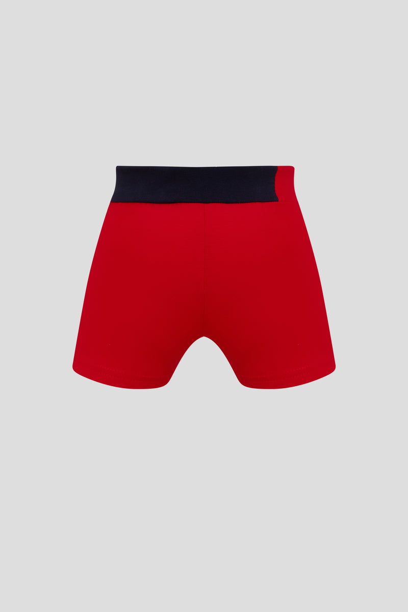 Printed Knitted Shorts, red