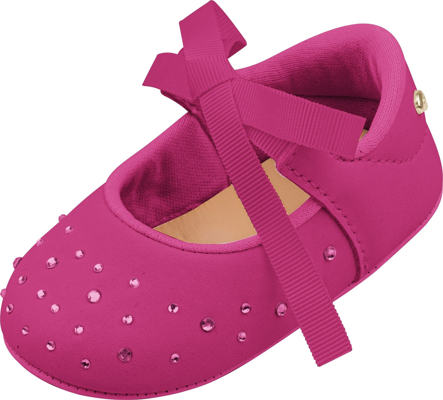 Magenta pink booties with crystals