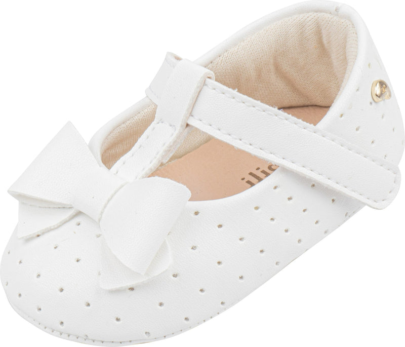 White booties with a bow