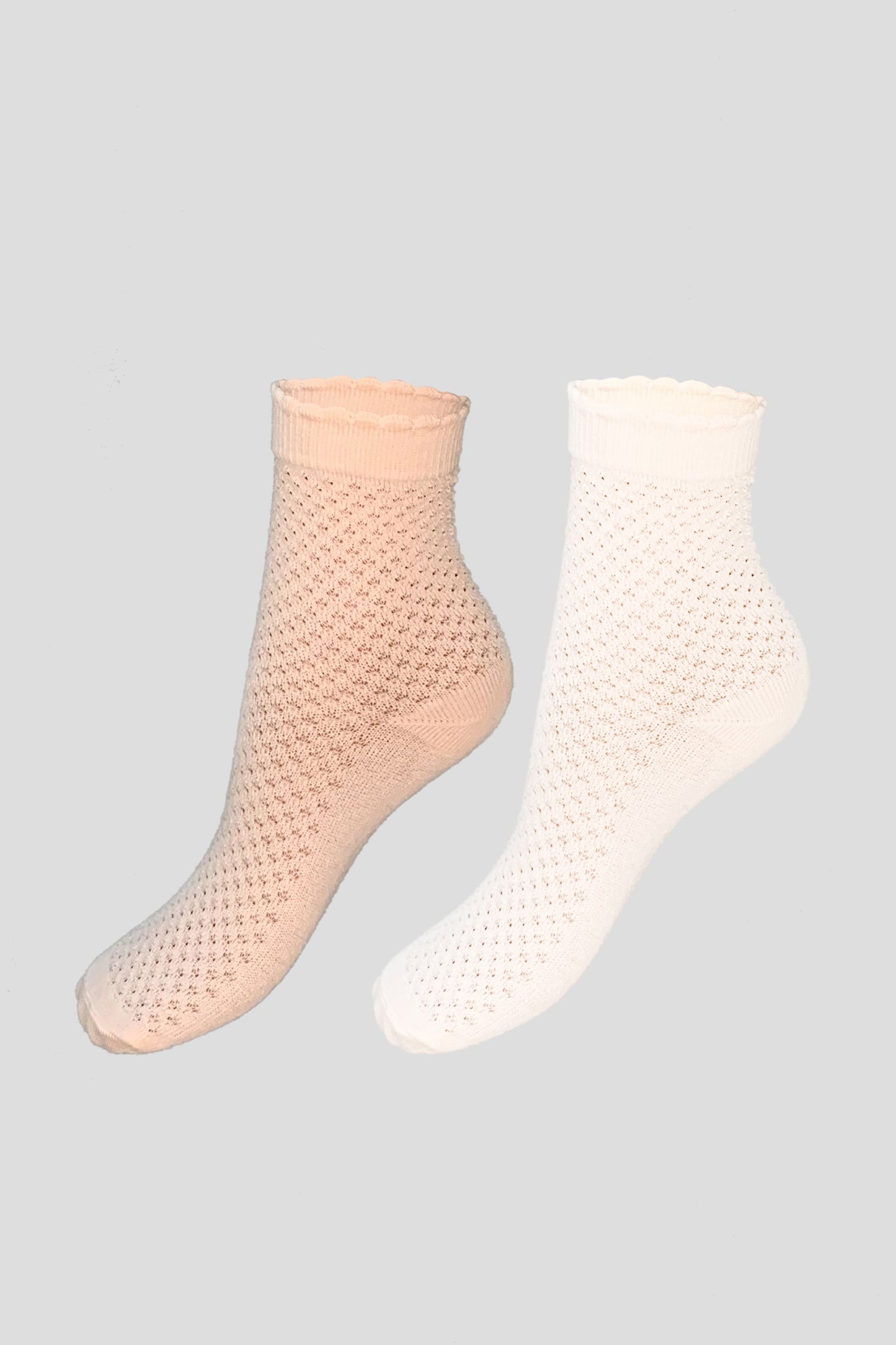 Socks set in white and peach color