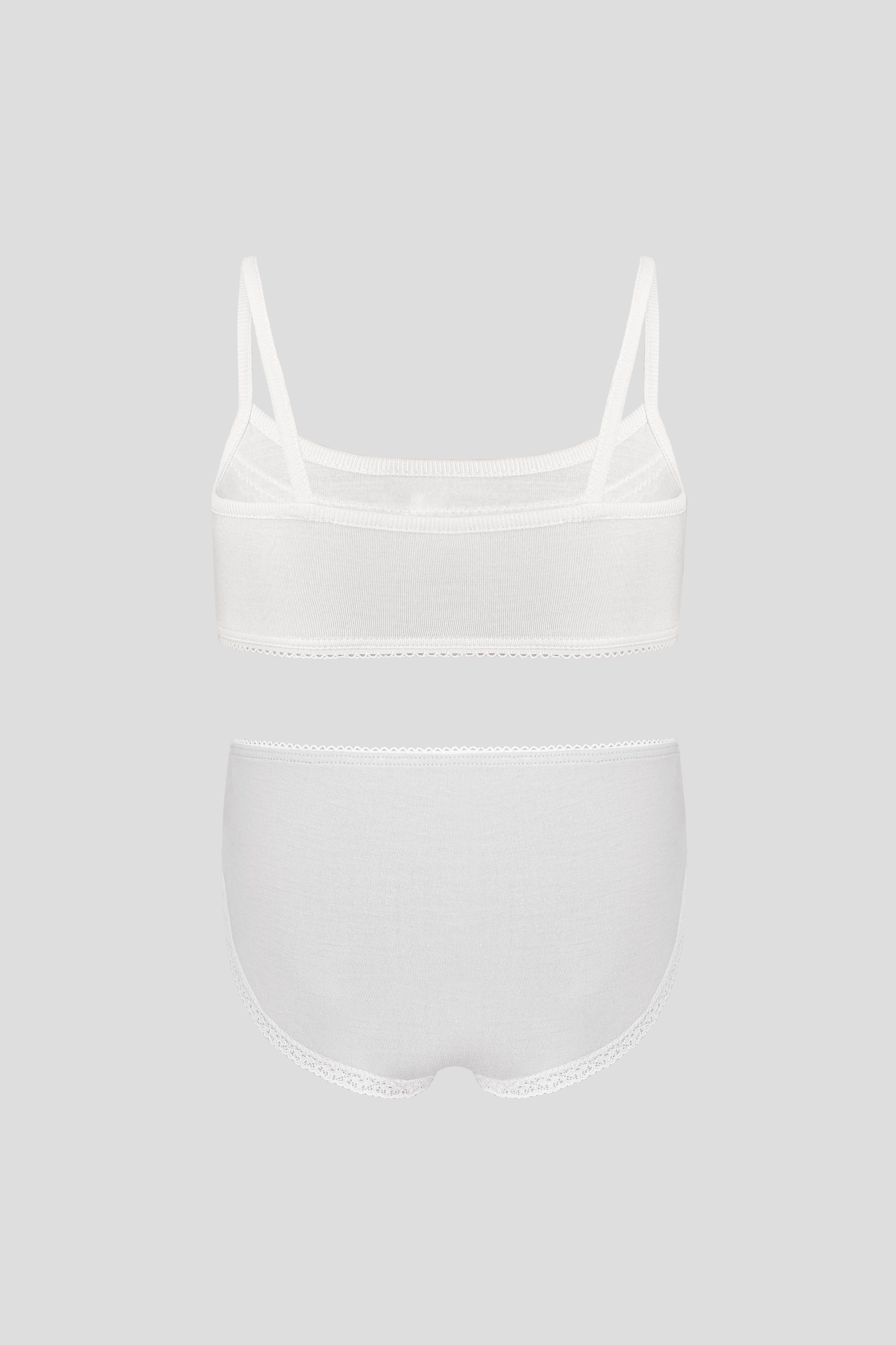 Top and briefs for girls, white