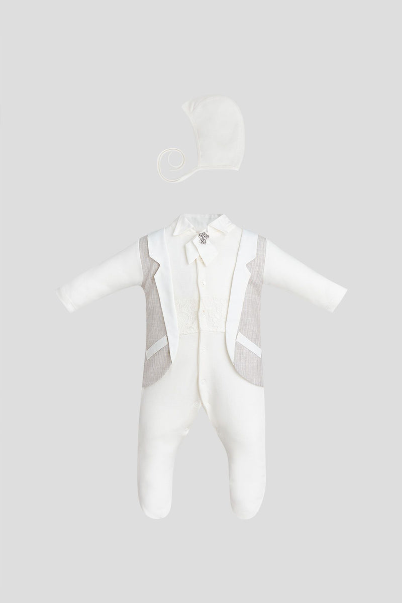 Tuxedo Imitation Newborn Coverall