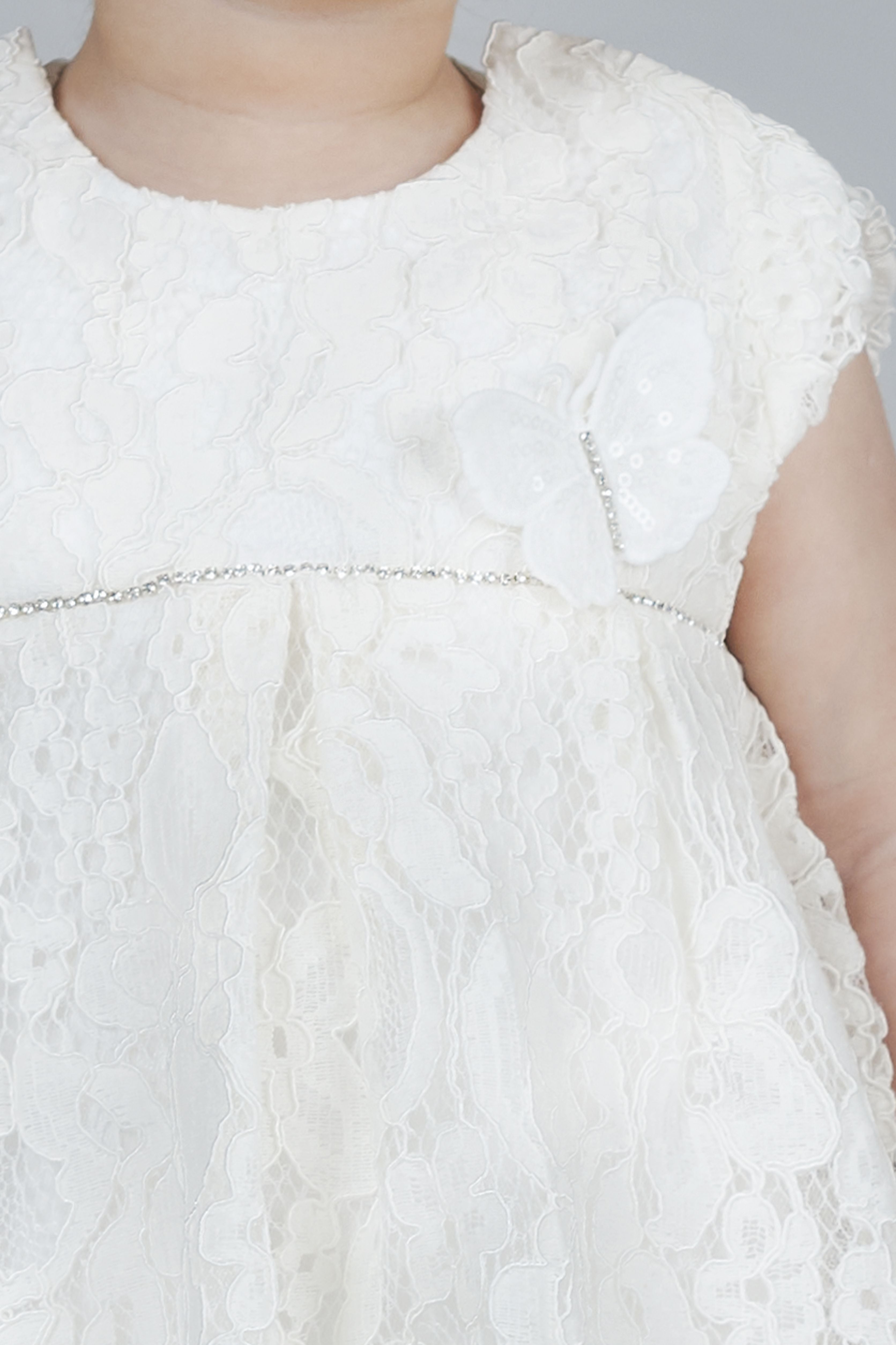 Lace Bodysuit Dress, ecru