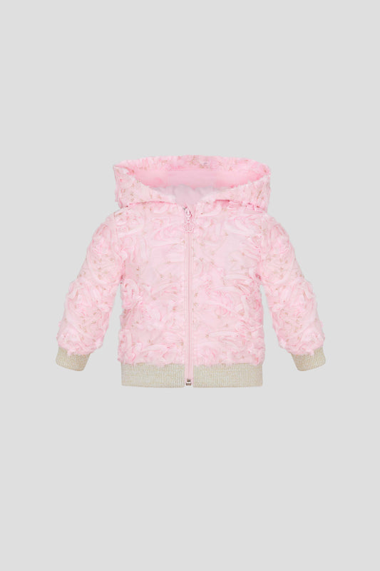Lace Bomber Jacket, pink