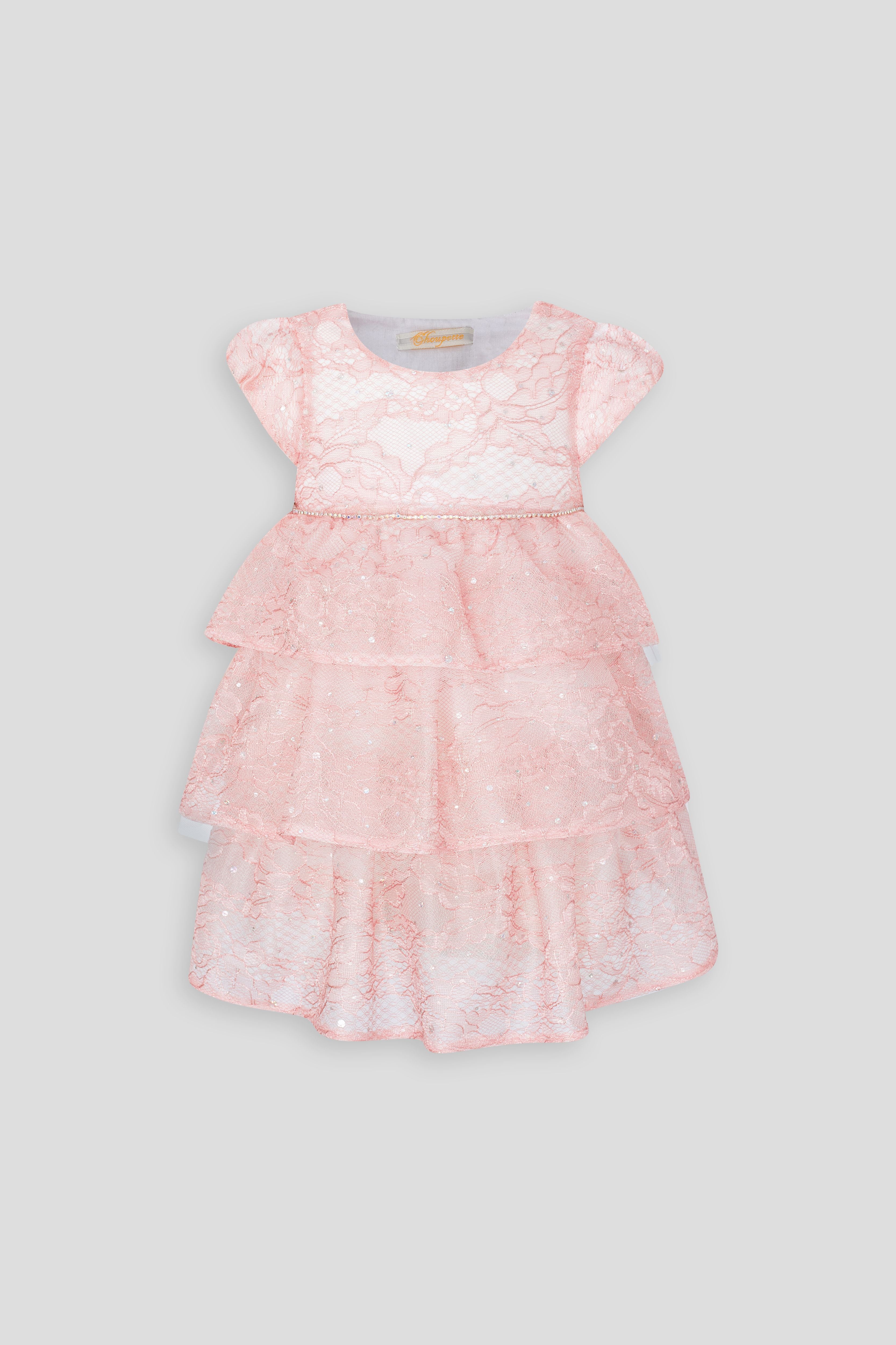 Laced Dress with a multi-tiered skirt