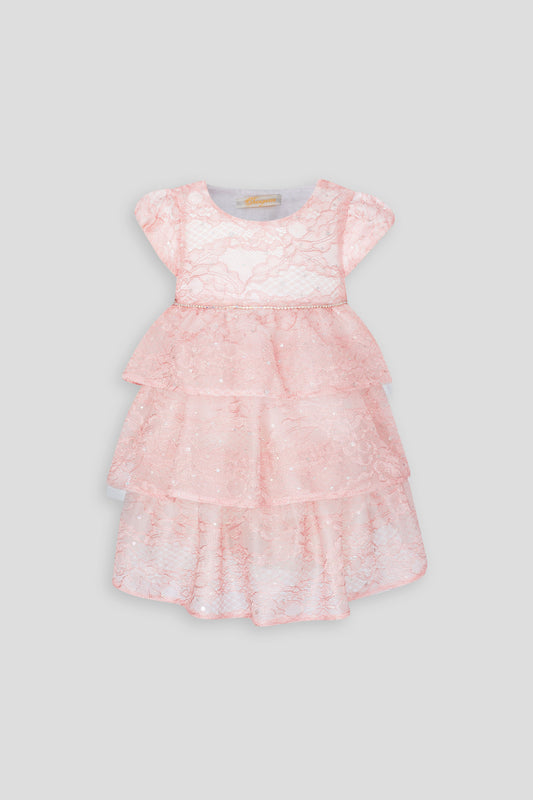 Laced Dress with a multi-tiered skirt