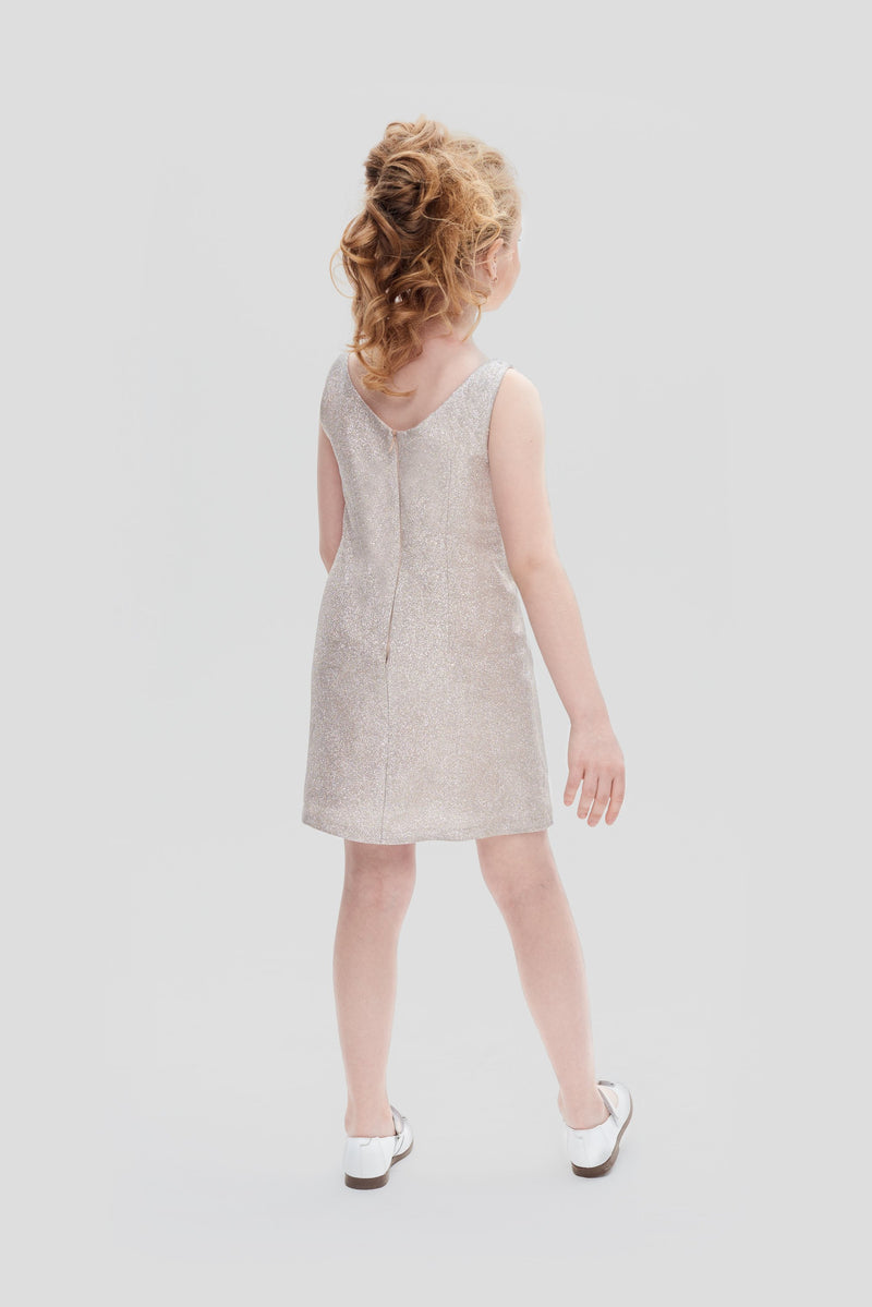 2PS Set ( Cape and Coctail Dress), gold and white