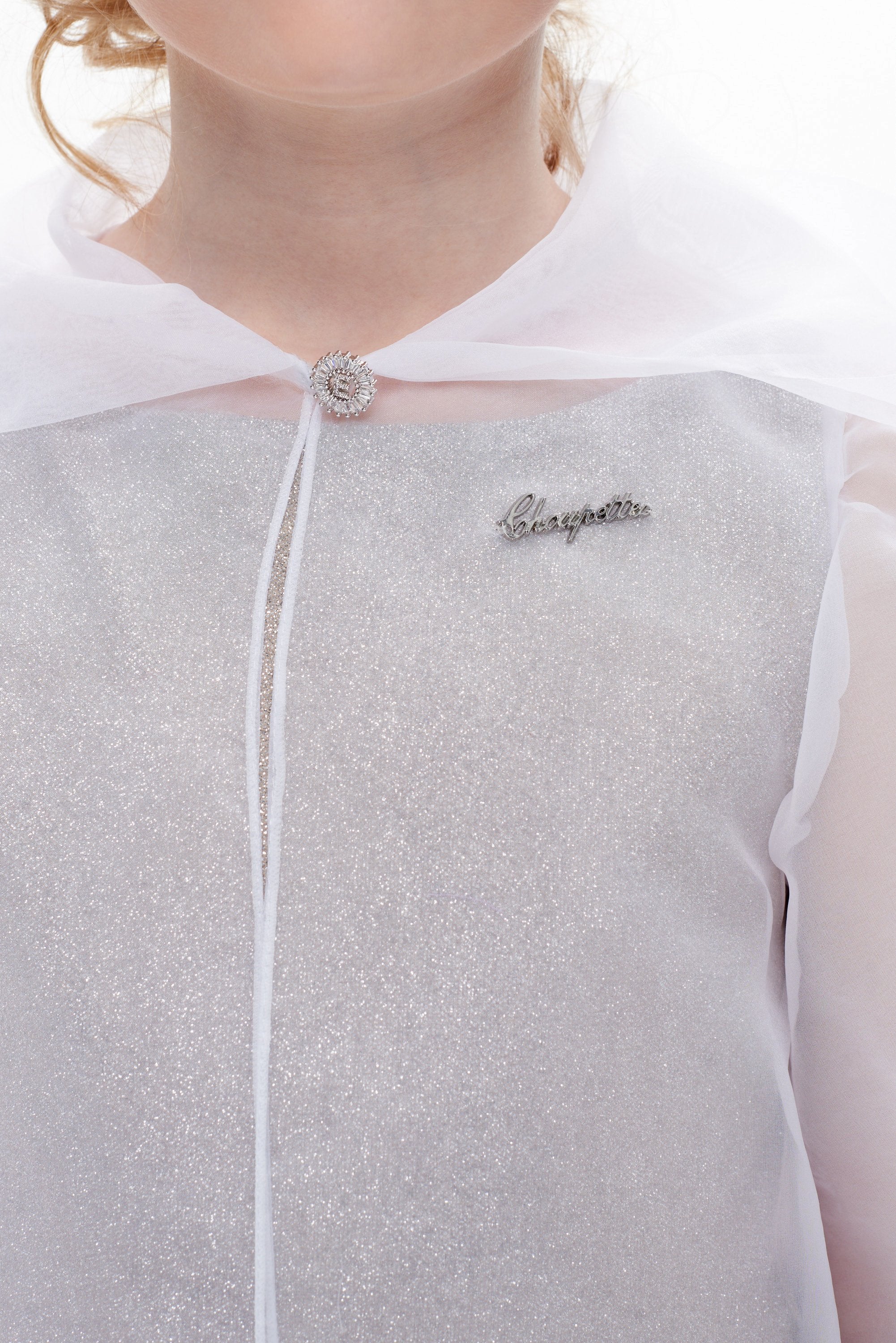 2PS Set ( Cape and Cocktail Dress), gold and white