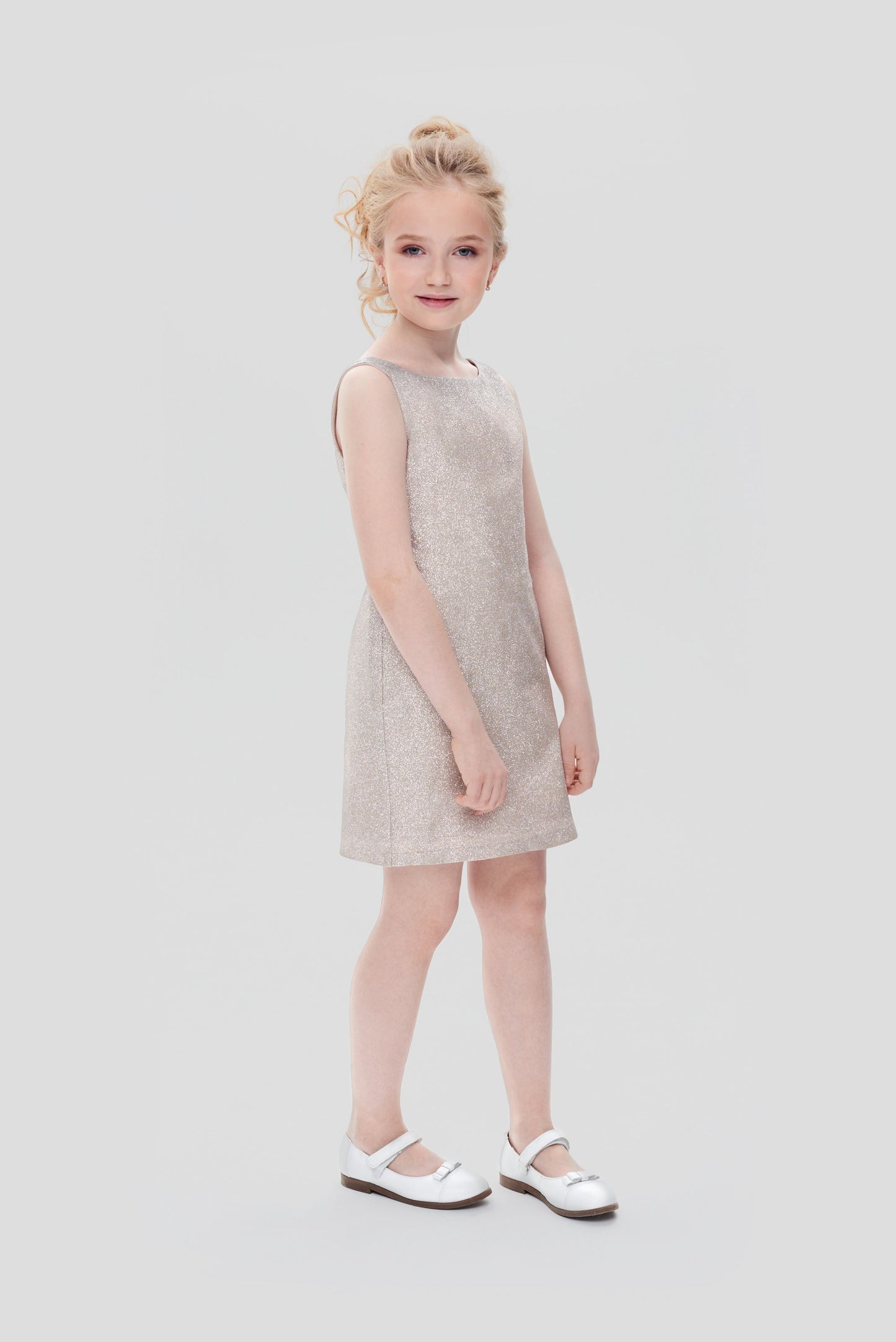 2PS Set ( Cape and Coctail Dress), gold and white