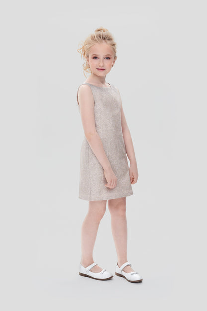 2PS Set ( Cape and Coctail Dress), gold and white