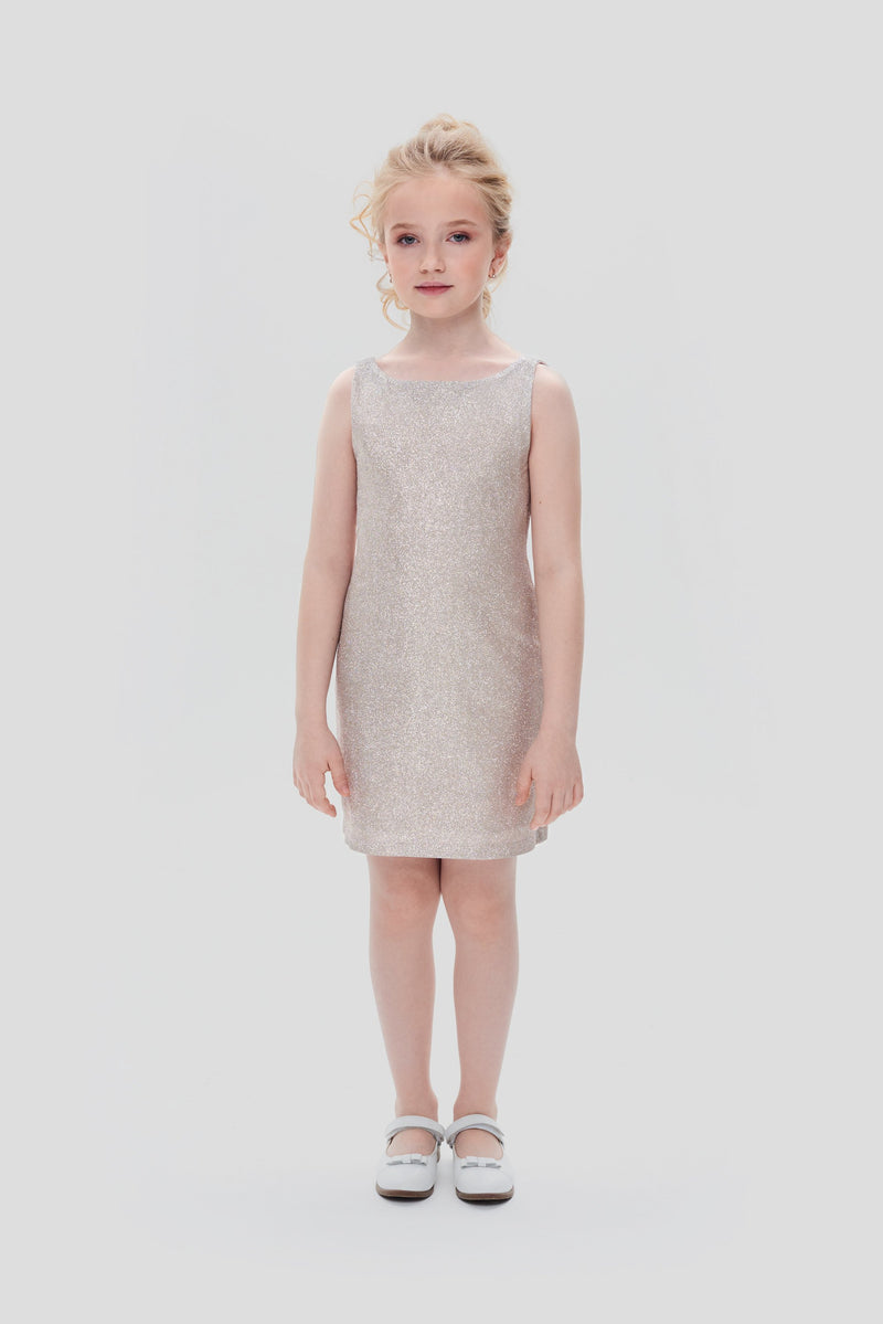 2PS Set ( Cape and Coctail Dress), gold and white