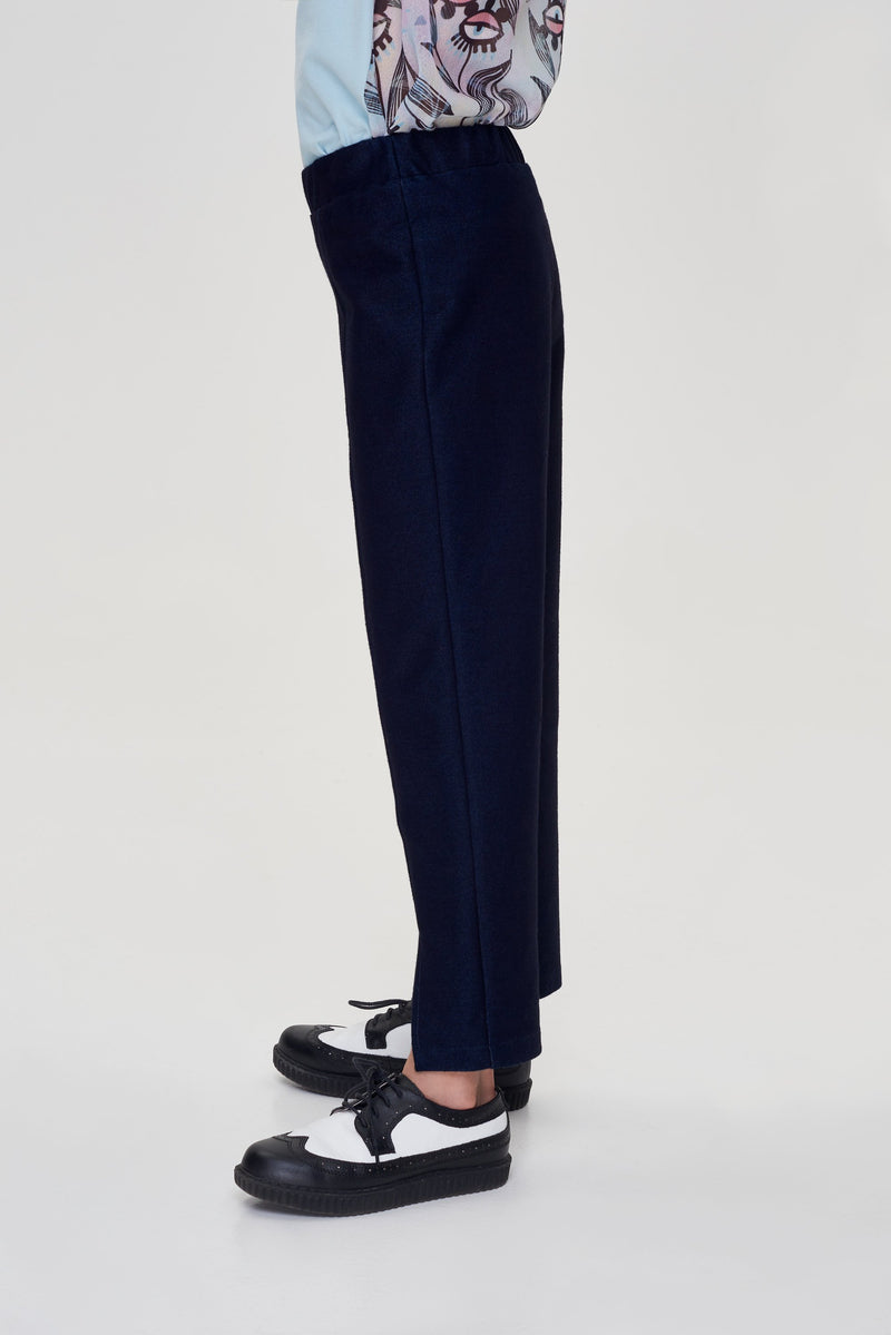 A-la Denim Knitted Pants, navy