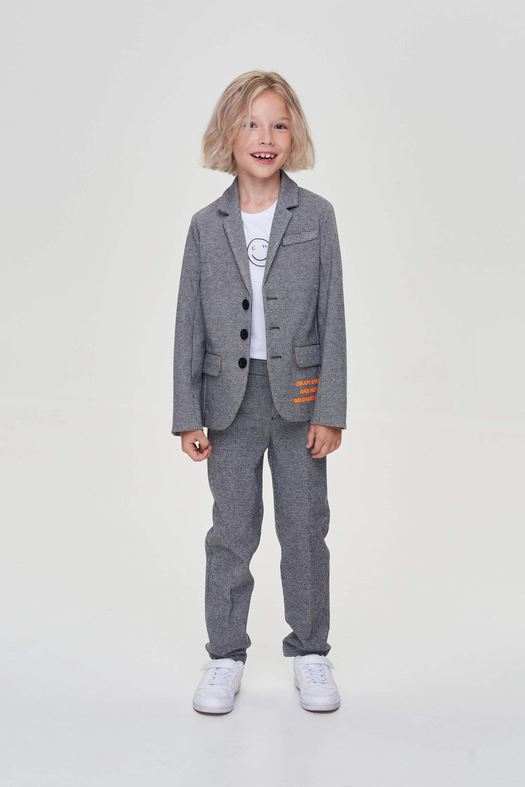 Pied-de-poule Jersey Trousers