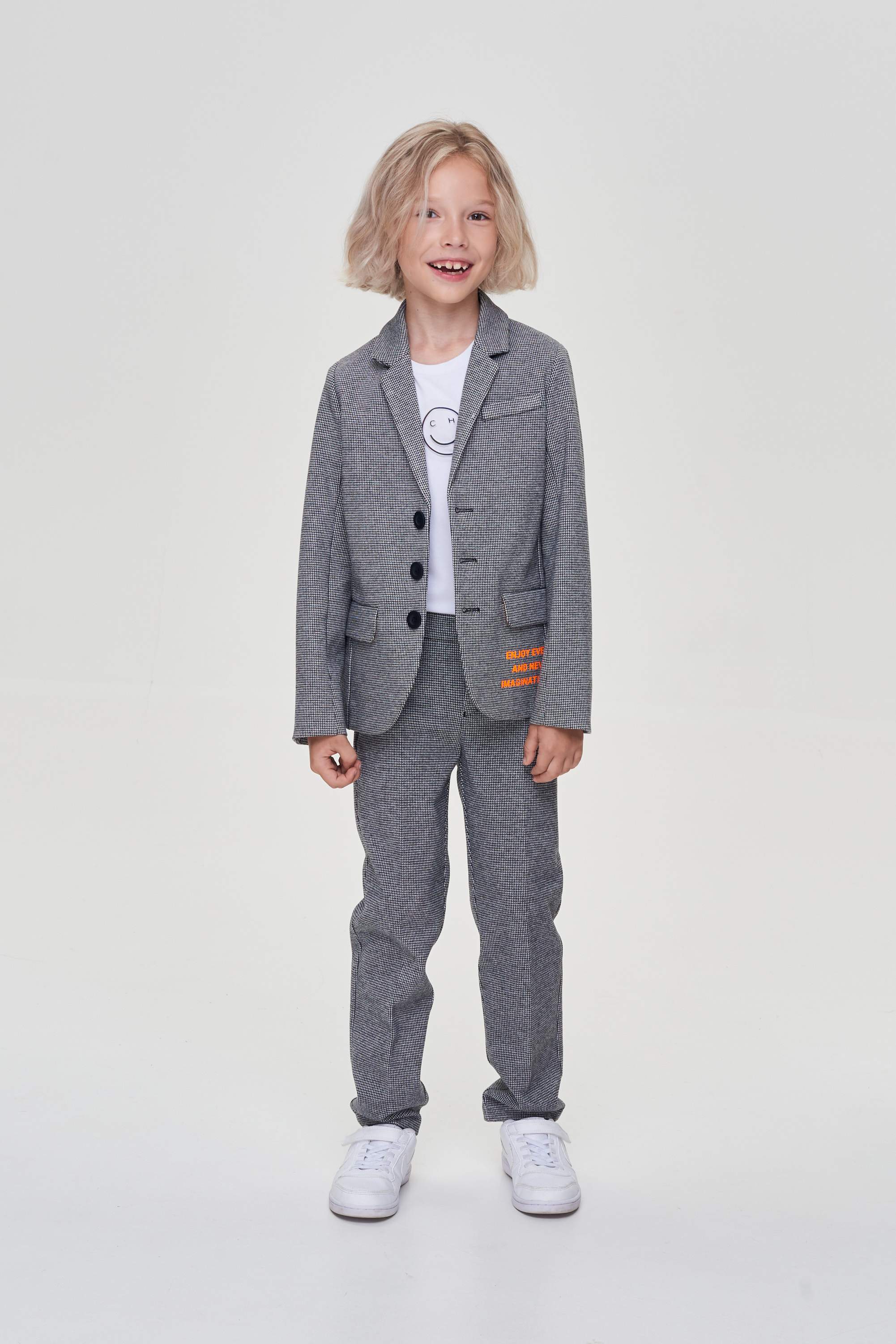 Pied-de-poule Jersey Trousers