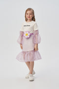 Belted Bag Decorated Footer Combined Dress
