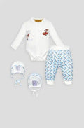 Knitted Set (bodysuit, pants, bonnet)