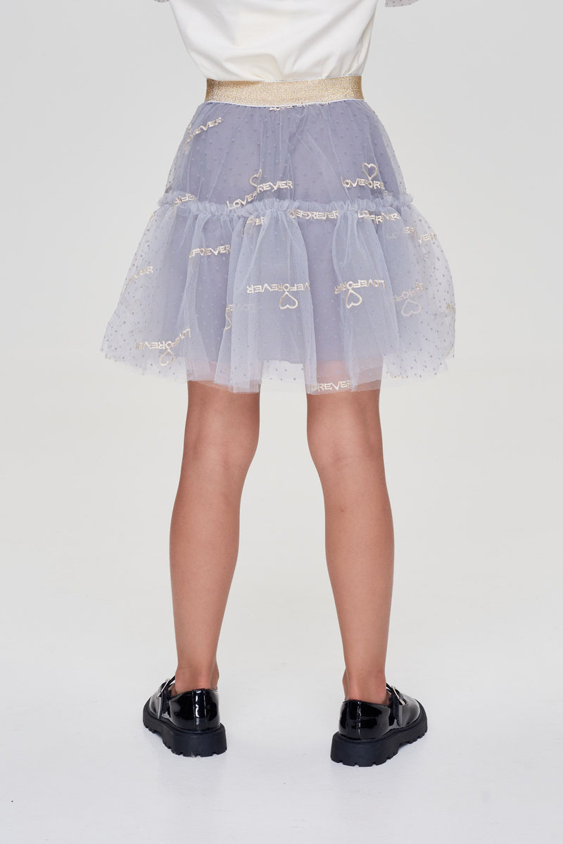 Grey mesh skirt