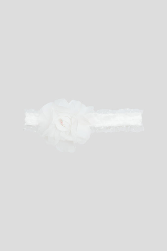 Ecru decorated kerchief-headband